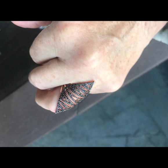 AWESOME ROSE GOLD SMOKY TOPAZ RING - Picture 3 of 5
